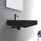 Black Ceramic Wall Mounted or Vessel Sink With Counter Space
